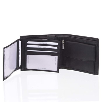 Priestranná pánska kožená čierna peňaženka - Tomas Vilaj