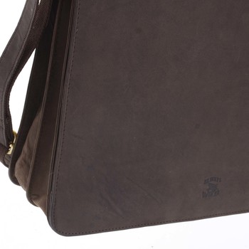 Pánska kožená taška tmavo Hnedá-WILD Version