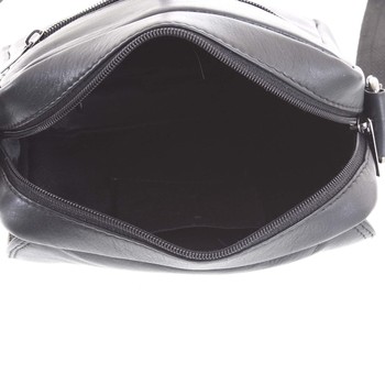 Čierna stredná pánska kožená taška - WILD Chapin