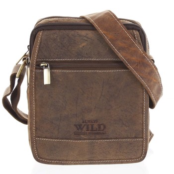Pánska kožená taška na doklady svetlohnedá - WILD Groove