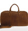Veľká cestovná kožená taška svetlohnedá - WILD Aurimas