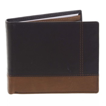 Praktická pánska voľná čierno hnedá peňaženka - Diviley Unibertsoa