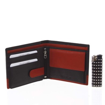 Praktická pánska voľná čierno červená peňaženka - Diviley Unibertsoa