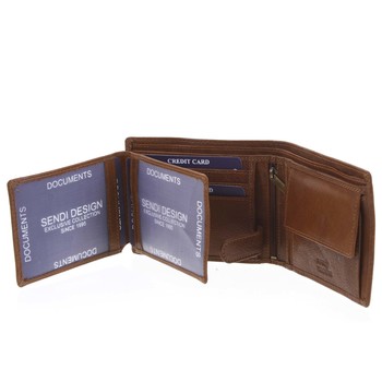 Pánska kožená peňaženka svetlohnedá - SendiDesign Maty