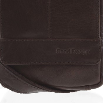 Pánska kožená crossbody taška na doklady tmavo hnedá - SendiDesign Niall