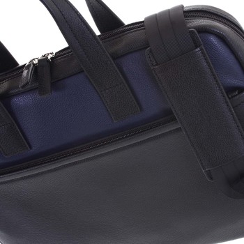 Luxusná Pánska kožená taška čierno modrá - Hexagona Friday