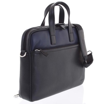 Luxusná Pánska kožená taška čierno modrá - Hexagona Friday