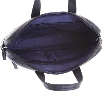 Luxusná Pánska kožená taška čierno modrá - Hexagona Friday