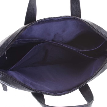 Luxusná Pánska kožená taška čierno modrá - Hexagona Friday