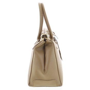 Luxusná dámska kožená kabelka do ruky béžová - ItalY Hyla