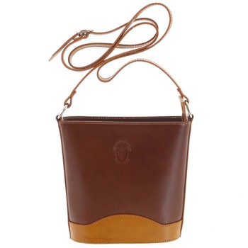 Hnedo koňaková kožená crossbody kabelka - ItalY Bryana
