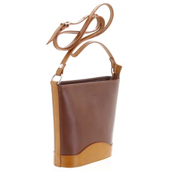 Hnedo koňaková kožená crossbody kabelka - ItalY Bryana