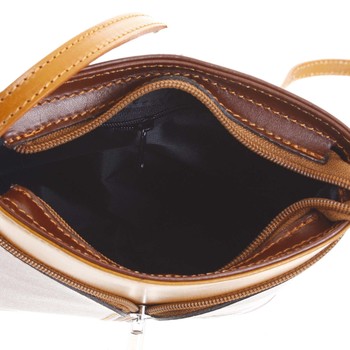 Hnedo koňaková kožená crossbody kabelka - ItalY Bryana