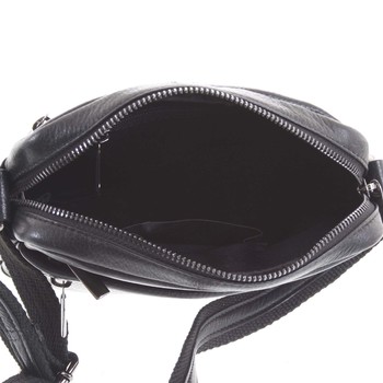 Moderná pánska kožená taška crossbody na doklady čierna - WILD Anton