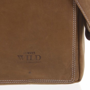 Pánska kožená crossbody taška hnedá - WILD Yander