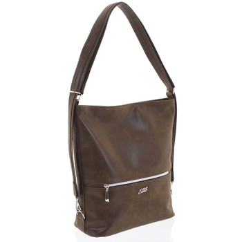 Módna dámska kabelka batoh hnedá so vzorom - Ellis Patrik