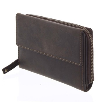 Dámska kožená peňaženka tmavo hnedá - Tomas Menmaiya