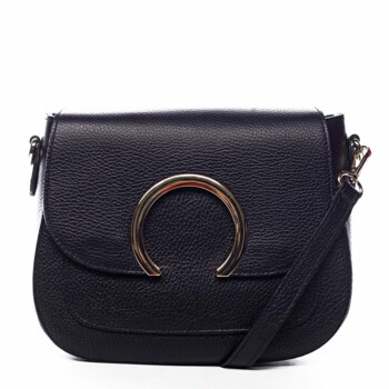 Dámska kožená crossbody kabelka čierna - ItalY Pretty