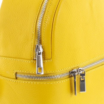 Dámsky kožený batôžtek žltý - ItalY Rocme