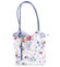 Dámska kožená kabelka-batôžtek kvetinová bledomodrá - ItalY Larry