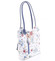 Dámska kožená kabelka-batôžtek kvetinová bledomodrá - ItalY Larry