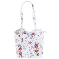 Dámska kožená kabelka-batôžtek kvetinová - ItalY Larry