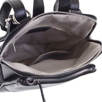 Dámsky kožený batôžtek kabelka čierny - ItalY Englis