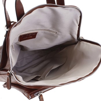 Dámsky kožený batoh kabelka hnedý - ItalY Englidis