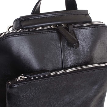 Dámsky kožený batoh kabelka čierny - ItalY Englidis