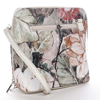 Dámska kožená crossbody kabelka taupe - ItalY Hannah