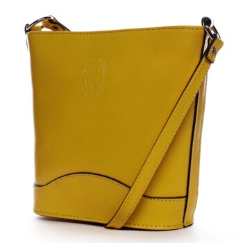 Žltá kožená crossbody kabelka - ItalY Bryana Dark