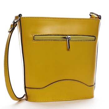 Žltá kožená crossbody kabelka - ItalY Bryana Dark