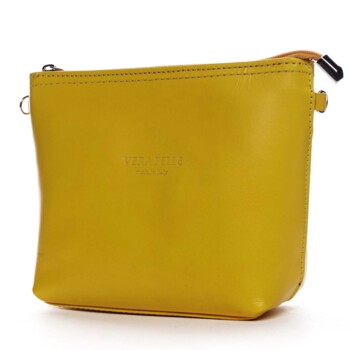 Dámska kožená crossbody kabelka žltá - ItalY Garnet
