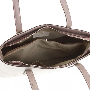 Moderná dámska kožená kabelka béžová - ItalY Adalicia