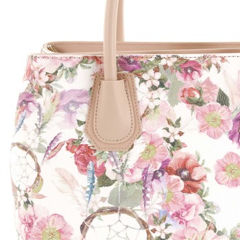 Originálna dámska kožená kabelka ružová - ItalY Mattie Flower