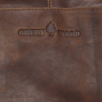 Dámska kožená kabelka cez plece hnedá - Greenwood Gonna