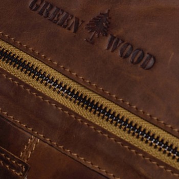 Dámska kožená kabelka cez plece hnedá - Greenwood Gyraysy