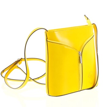 Dámska kožená crossbody kabelka žltá - ItalY Hallie