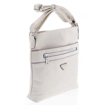Trendy mäkká crossbody kabelka svetlobéžová - Delami Devyn