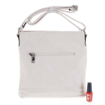 Trendy mäkká crossbody kabelka svetlobéžová - Delami Devyn