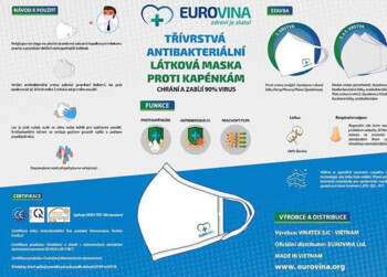 Antibakteriálne trojvrstvové rúško - Eurovina 