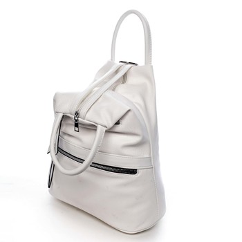 Originálny dámsky batoh kabelka biely - Romina Gempela