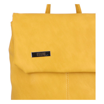 Väčšia mäkký dámsky moderný žltý batoh - Ellis Elizabeth JR