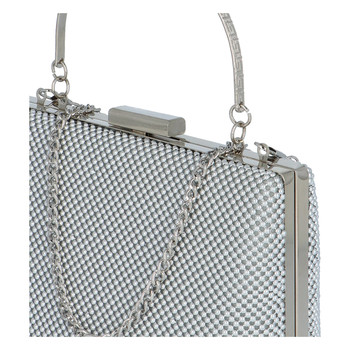 Dámska perleťová listová kabelka strieborná - Michelle Moon V380