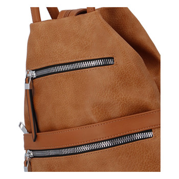 Originálny dámsky batoh kabelka hnedý - Romina Gempela