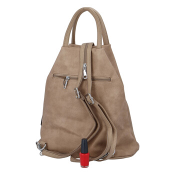 Originálny dámsky batoh kabelka taupe - Romina Imvelaphi