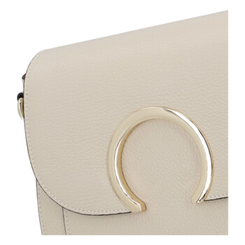 Dámska kožená crossbody kabelka béžová - ItalY Pretty