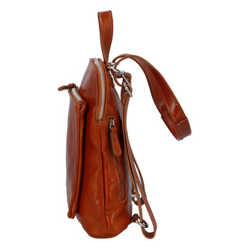 Dámsky kožený batôžtek kabelka koňak - ItalY Englis