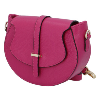 Dámska kožená crossbody kabelka fuchsiová - ItalY Blauke