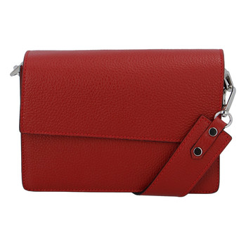 Elegantná kožená kabelka tmavočervená - ItalY Kenesis